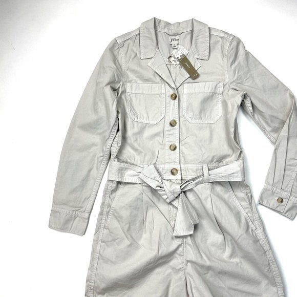 J Crew Foundry Chino Shorts Coveralls Jumpsuit Romper Women 2 NWT $148 Cotton - Picture 7 of 14